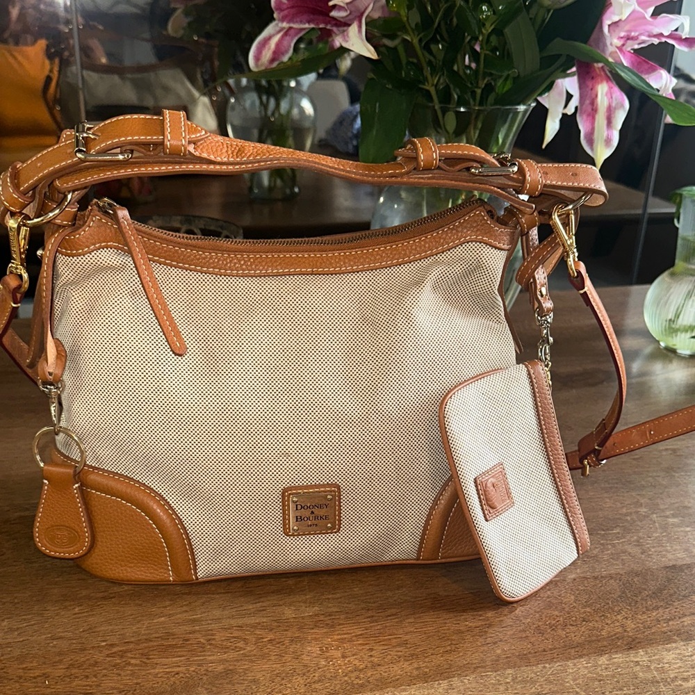 Vintage Dooney & Bourke made with Canvas and  leather Shoulder Bag